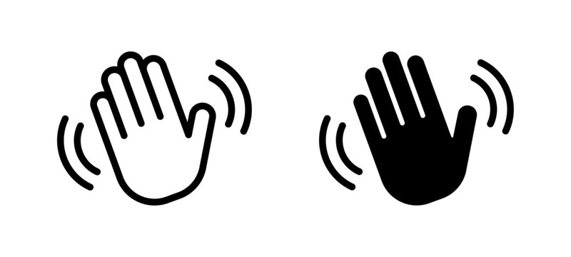 Waving hand icon set