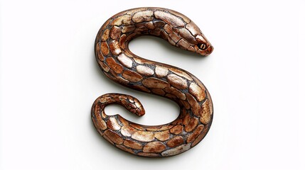 Fototapeta premium Slithering Snake with the Letter S for Educational Fun