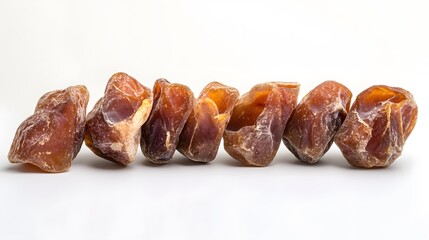 Sweet dried dates on white background. 