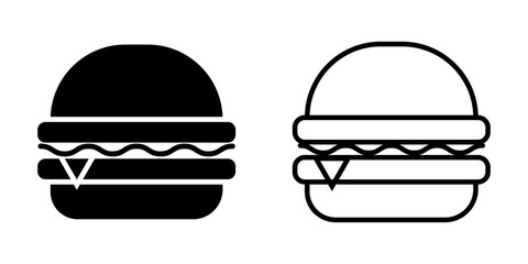 Burger set icon on white background