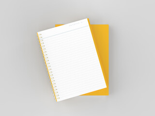 notebook with colorful pen and withe background 