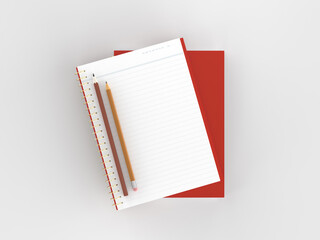 notebook with colorful pen and withe background 