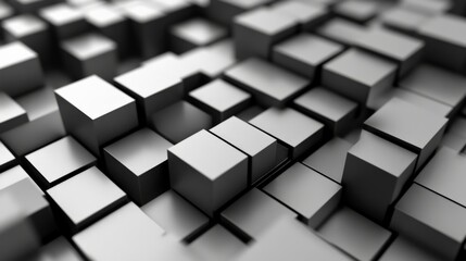 Fototapeta premium Monochrome Cube Perspective Abstract Background