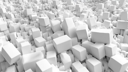 Minimalist White Cube Landscape Abstract Geometric Background