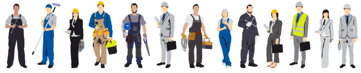 workers set collection constructor ,engineer, architect