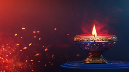 Banner design for diwali festival and podium,Diwali light decoration candle with fireworks,Stage,Product display Showcase design sparkle background,Deepavali,Dipavali,3D podium illustration.