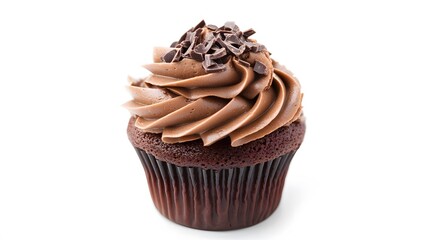 Chocolate cupcakes isolated on white background. 