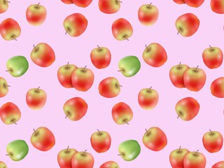 リンゴのシームレスパターン　C'