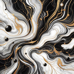Fototapeta premium Midnight Gold Flow, Generative Ai
