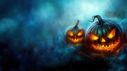 Naklejka premium halloween background with pumpkin