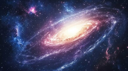 Fototapeta premium A cosmic space-themed background featuring swirling galaxies