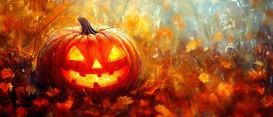 Naklejka premium halloween pumpkin and autumn on set transparent