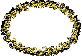 golden frame with ornament for decoration 