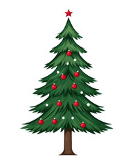 Obraz premium Christmas tree with ornaments and star.