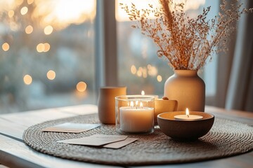 A collection of affirmation cards laid out on a table.