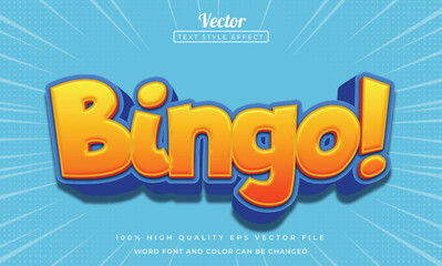 Bingo text effect 3d text style
