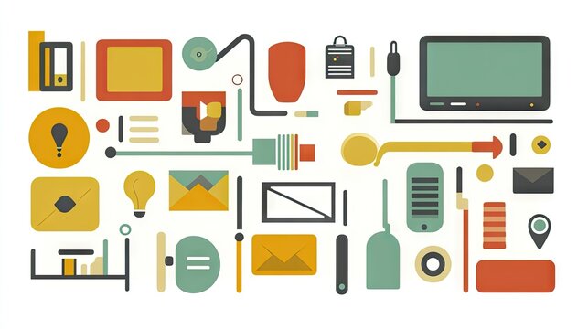 A visual of system integration showing various technology icons interconnected, symbolizing the merging of software and hardware for efficient business operations.