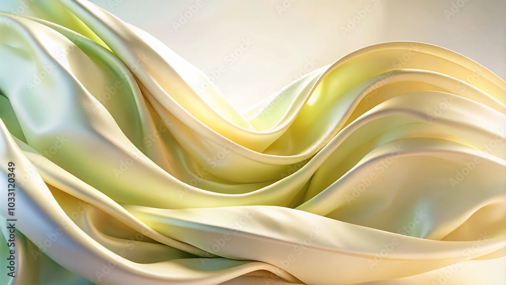 Poster a soft colorful background with a smooth, flowing fabric design in the center of the image is a soft