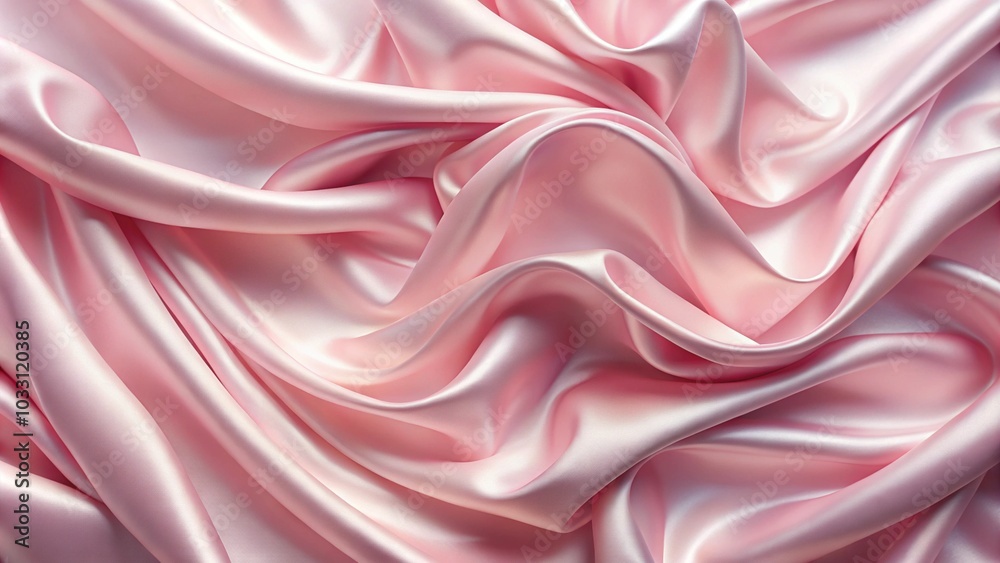 Poster soft pink background with a smooth, flowing fabric design in the center of the image is a soft pink 