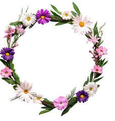 Fototapeta premium Colorful floral wreath,