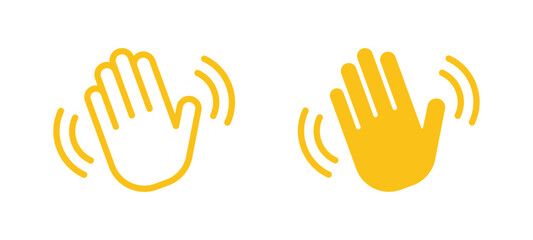 Waving hand icon set © ValGraphic