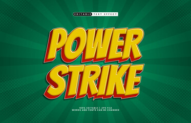 power strike editable text effect with a game and attack text style