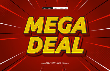 mega deal editable text effect with a sale and promo text style