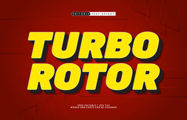 turbo rotor editable text effect with a steel and modern text style