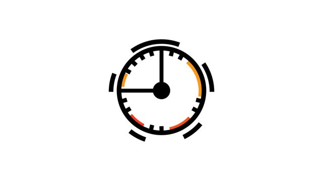 Abstract new analog clock icon animation.