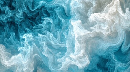 Naklejka premium Ethereal Swirls of Teal and Ivory: An Enchanting Abstract Seascape