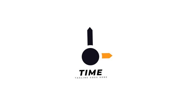 Abstract new analog clock icon animation.