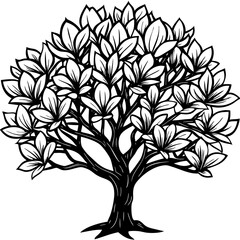 Obraz premium Magnolia silhouette vector illustration 