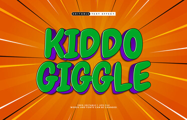 kiddo giggle editable text effect with a kids and happy text style