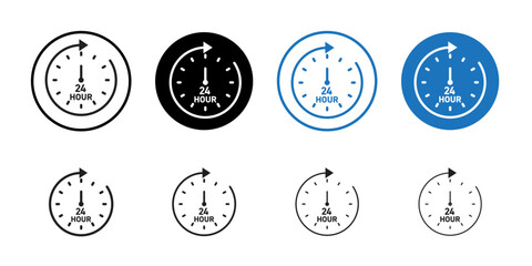 24 hrs icon Isolated flat vector in outline