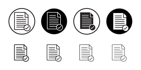 Accept document icon Isolated flat vector in outline