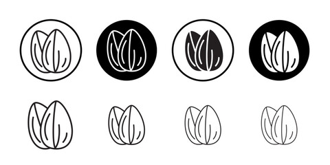 Almond icon Isolated flat vector in outline