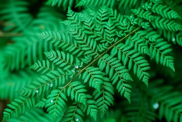 Obraz premium Emerald Fernbot Lush green and jade watercolor a fern with leave