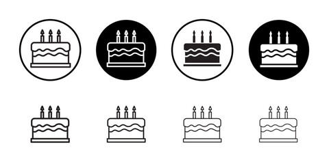 Birthday cake icon Isolated flat vector in outline