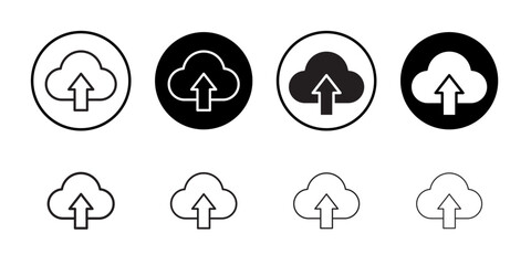Cloud upload icon Isolated flat vector in outline