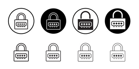 Code lock icon Isolated flat vector in outline
