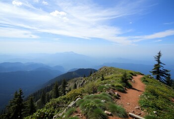 Mountain Ridgeline Trail A shot from a high point along a hiking