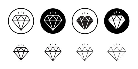 Diamond icon Isolated flat vector in outline