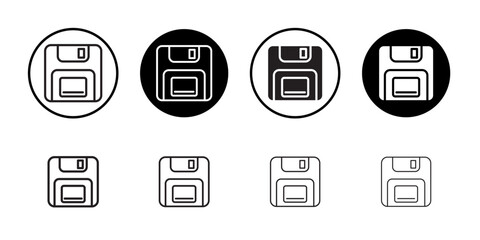 Floppy disk icon Isolated flat vector in outline