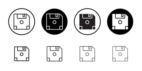 Floppy disk icon Isolated flat vector in outline