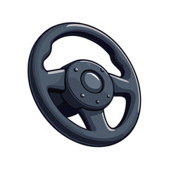 Vector steering wheel illustration, car control icon