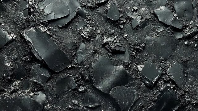 A close-up of black coal, a fossil fuel
