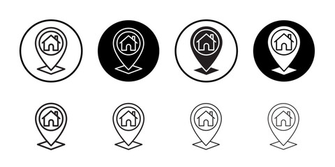 Home location icon Isolated flat vector in outline