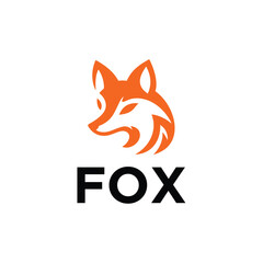 Obraz premium Head Fox wolf simple logo design