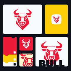 Bull design vector image on white background, vector illustration, Animal Logo, logo set
