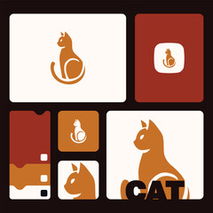 Cat design vector image on white background, vector illustration, Animal Logo, logo set
